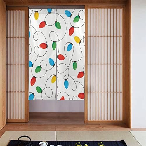 Christmas Rainbow Light Bulb Doorway Curtain 34x56