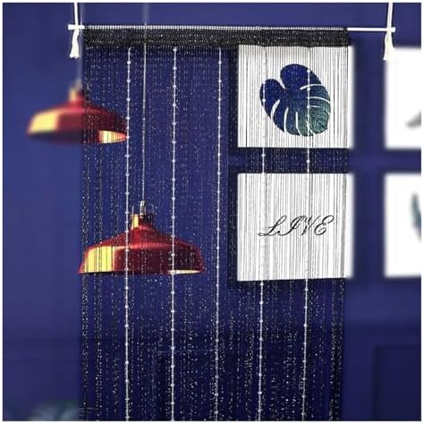 Crystal Beaded Curtain for Doorway Wall Window Black