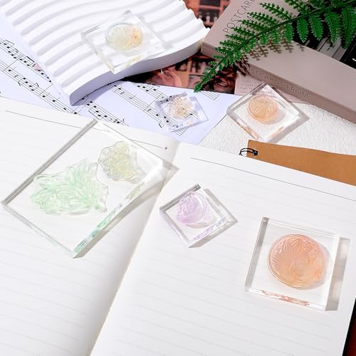 6 Pcs Clear Acrylic Square Blocks Display Stand