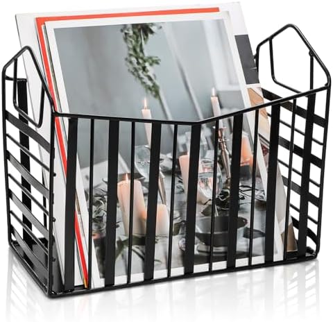 Noamus Metal Magazine Holder with Handles Black
