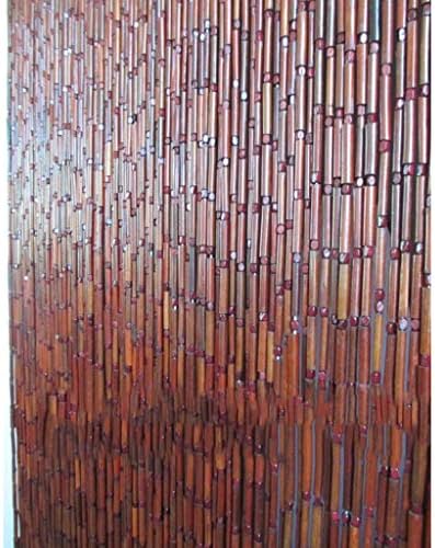 Bamboo Festival Wood Curtain with Rod 90x100cm-60 Strands Door Divider
