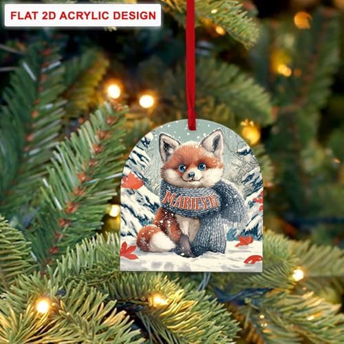 Personalized Name Animal Hanging Keepsake Custom Arch Acrylic Ornament for Christmas Tree