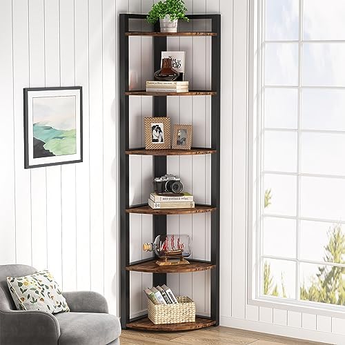 Tribesigns 6 Tier Corner Shelf Bookcase Storage Unit