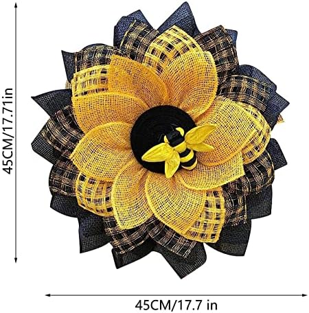Yellow Sunflower Wreath for Front Door Decor