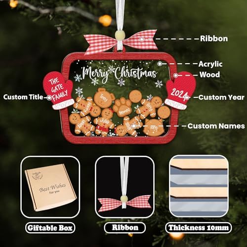 Personalized Family Shaking Gingerbread Ornament 2025