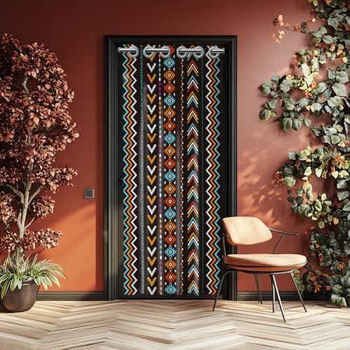 CHGCRAFT Bohemian Geometric Door Curtain 39x79inch