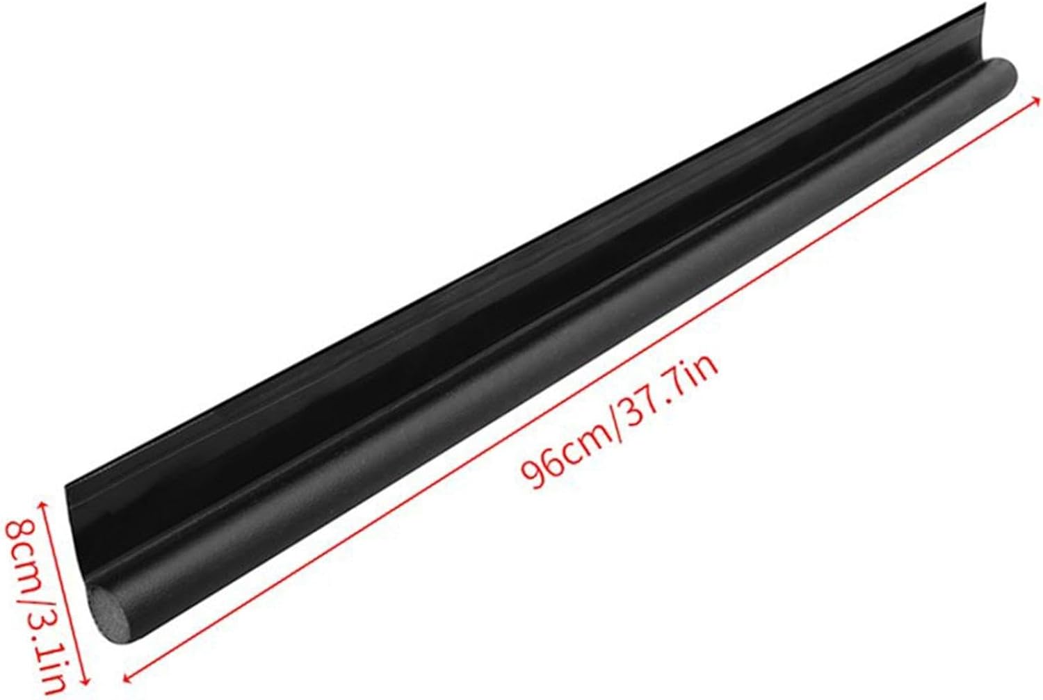Door Draft Stopper with Velcro Black 38 Inch Length