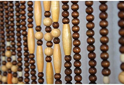 Wood Beaded Curtain for Doorways 80x190cm 31Strands