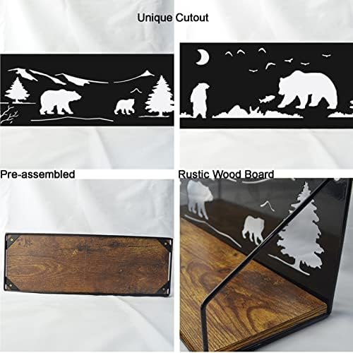 Giftgarden Floating Shelves with Bear Cutouts Set of 2