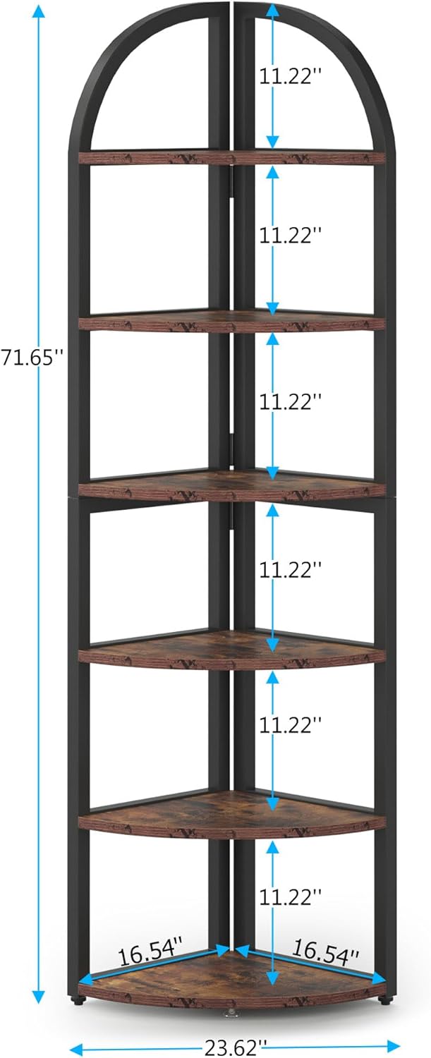 Tribesigns 6 Tier Corner Shelf 71 Inch Tall