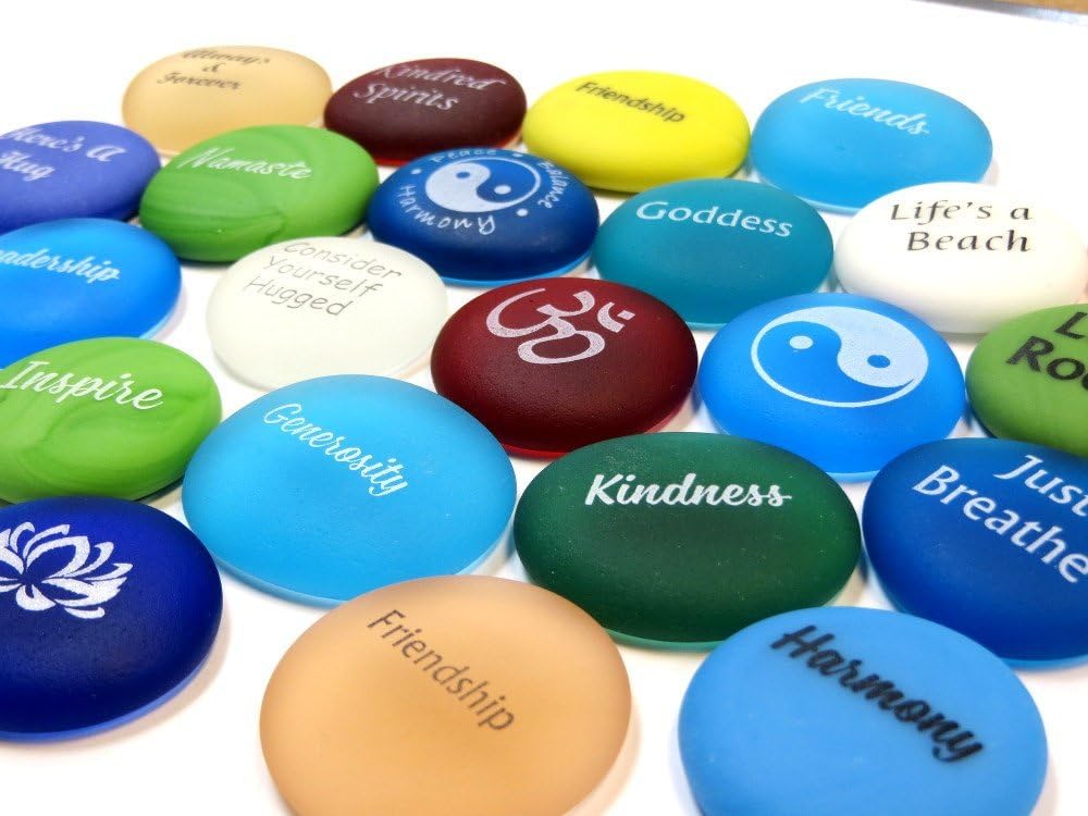 Lifeforce Glass Inspirational Word Stones Set of 100
