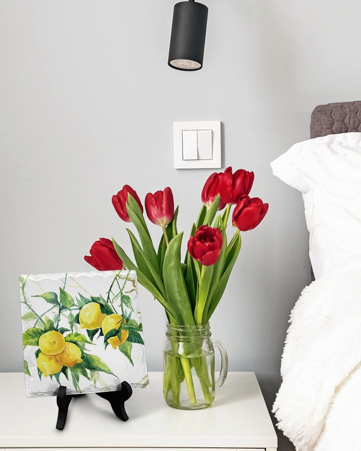 Elegant Ceramic Ornament with Black Stand and Golden Latch
