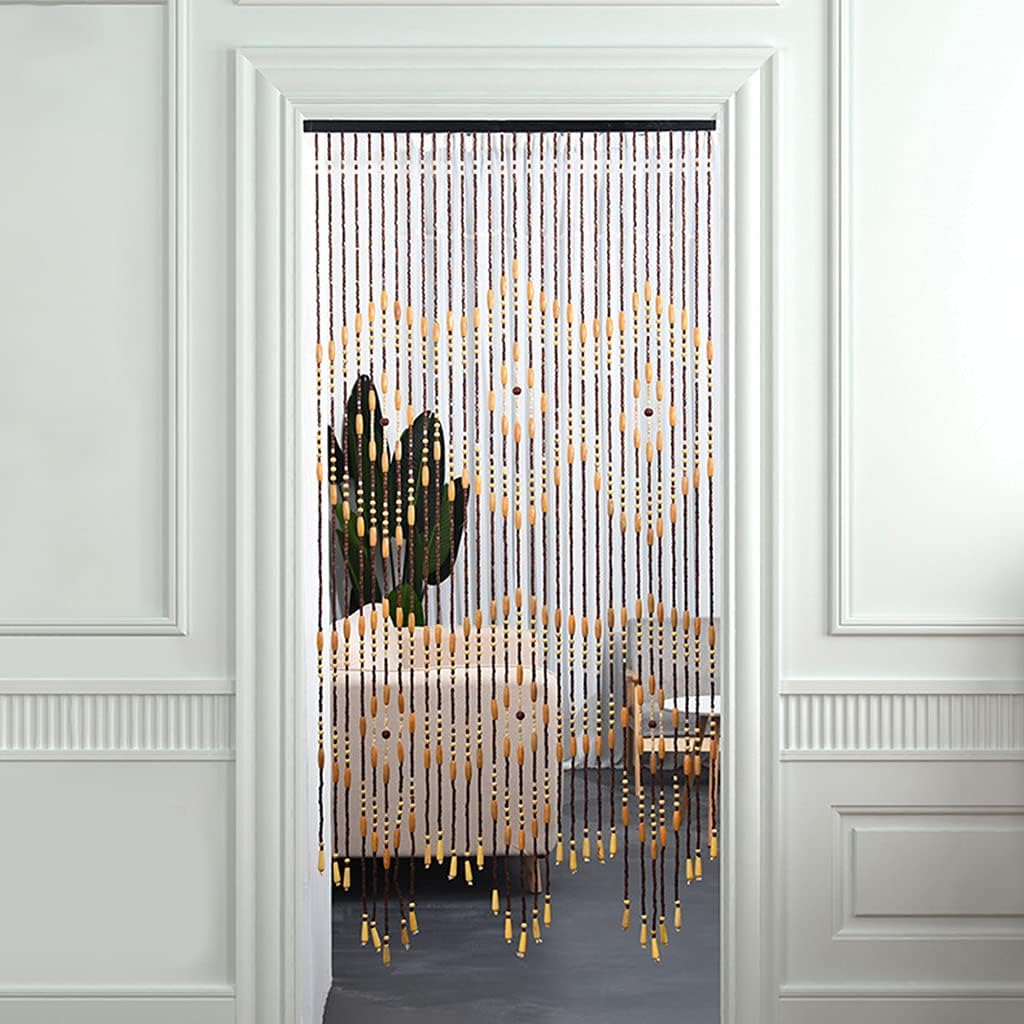 QPZK 31 Strand Wood Beaded Door Curtain 90x175cm