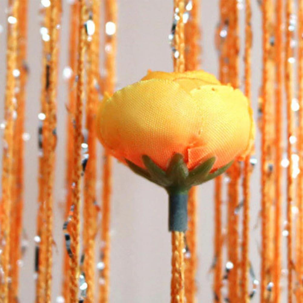 Liucocotos Rose Thread Door Curtain Blue