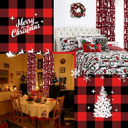PANELSBURG Red Buffalo Plaid Curtains Set of 2