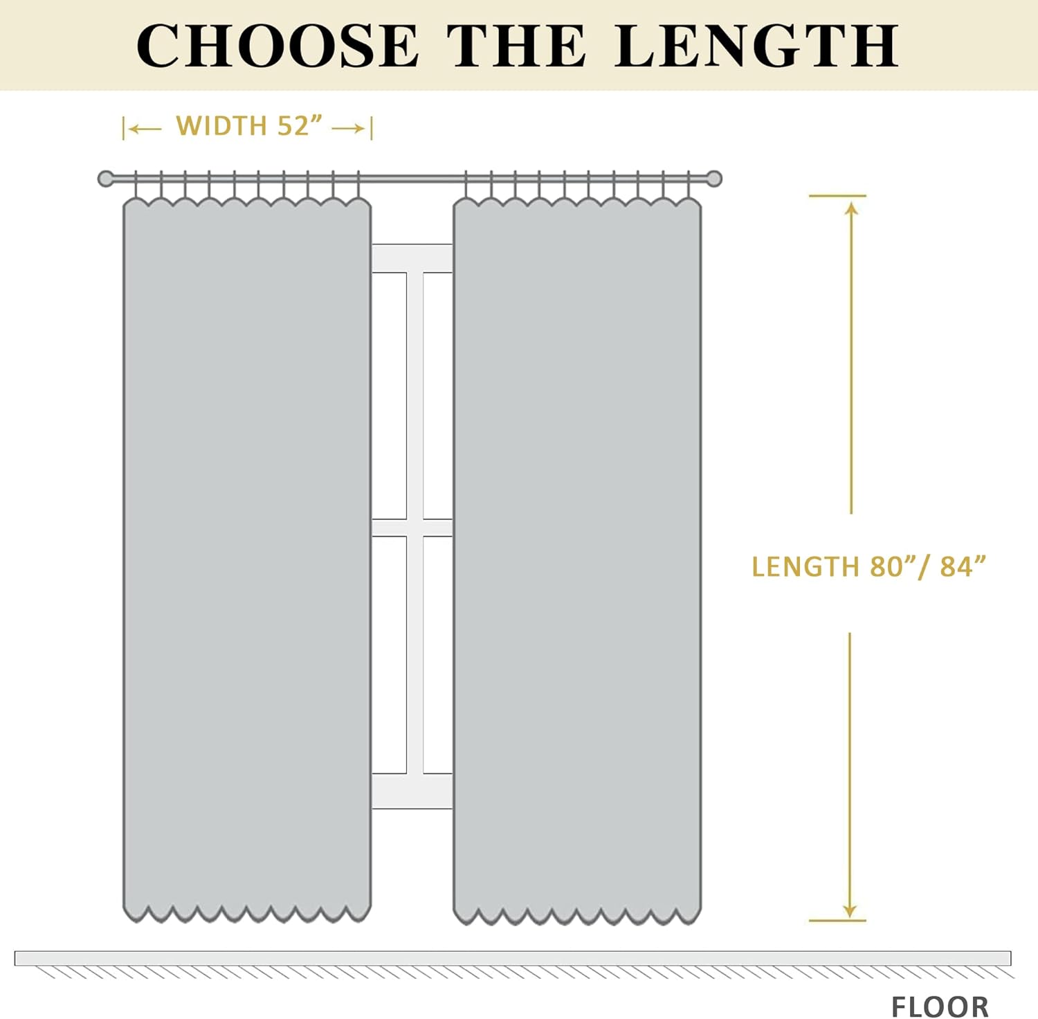 LCOOMZEN Blackout Curtains 84 Inch Long 2 Panels Set