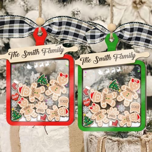 Gingerbread Family Christmas Ornaments 2024 Personalized