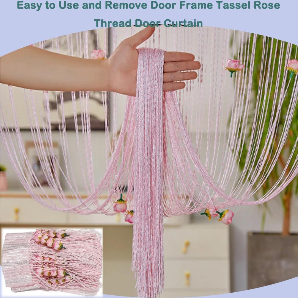 Elegant Rose String Door Curtain for Home Decor