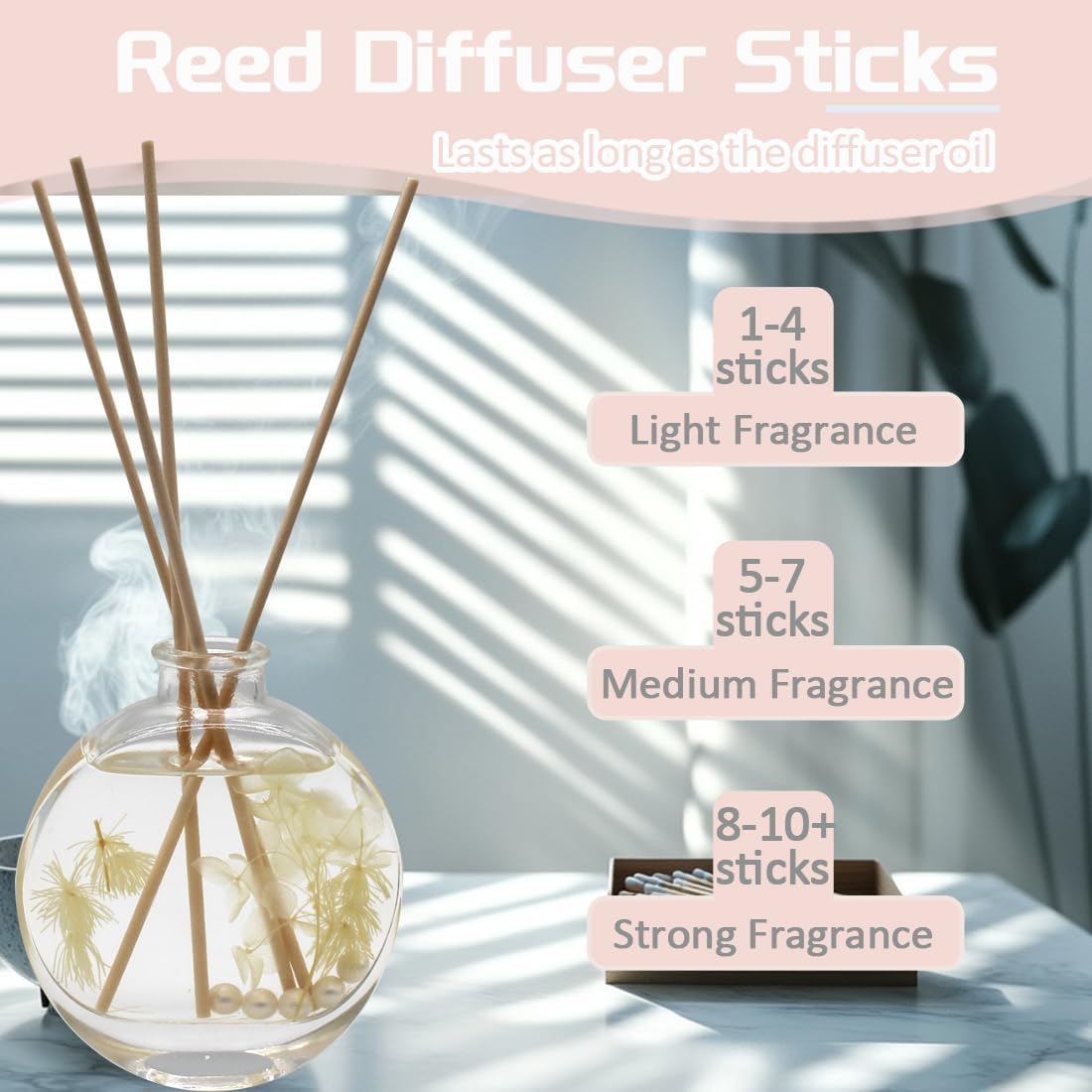 100PCS Thick Reed Diffuser Sticks for Long-Lasting Fragrance