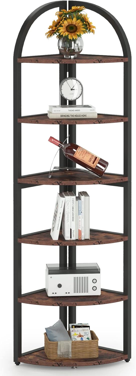 Tribesigns 6 Tier Corner Shelf 71 Inch Tall