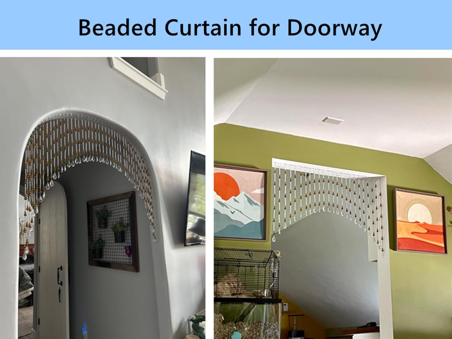 JZUU Crystal Beaded Curtain for Doorway and Window