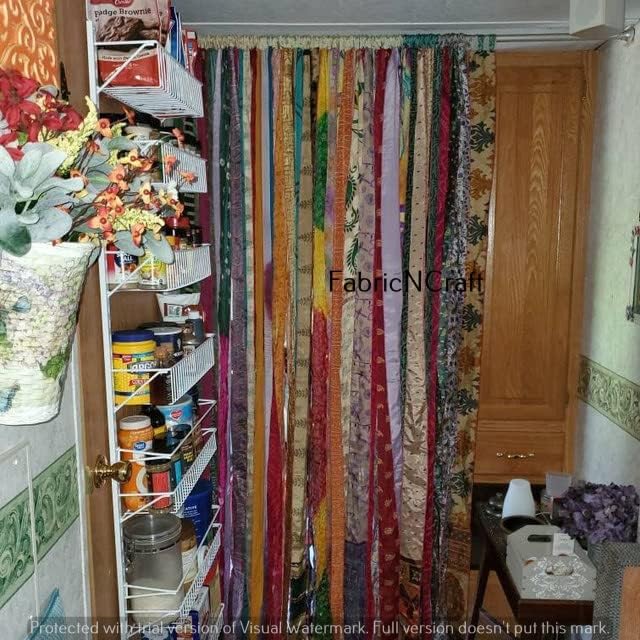 Rajbhoomi Handicrafts Multi Color Silk Sari Curtain