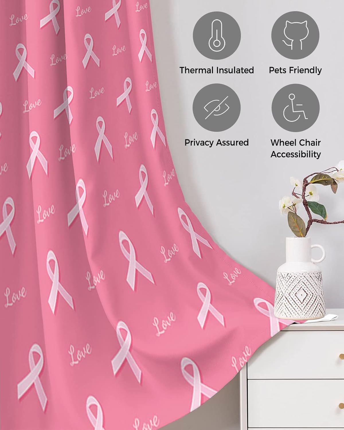 Pink String Door Curtain - Blackout 78 Inches Long