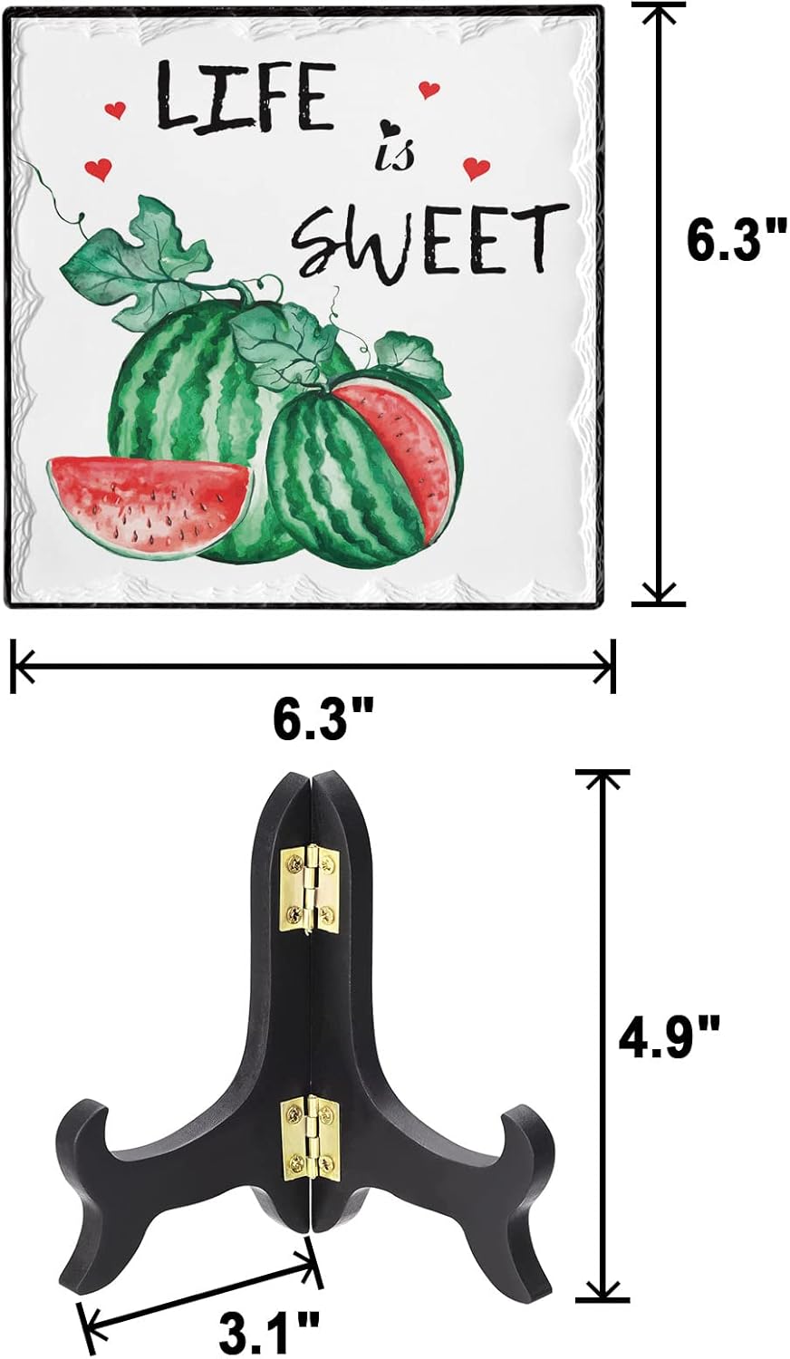 ZOE GARDEN Watercolor Watermelon Desk Ceramic Ornament 63x63