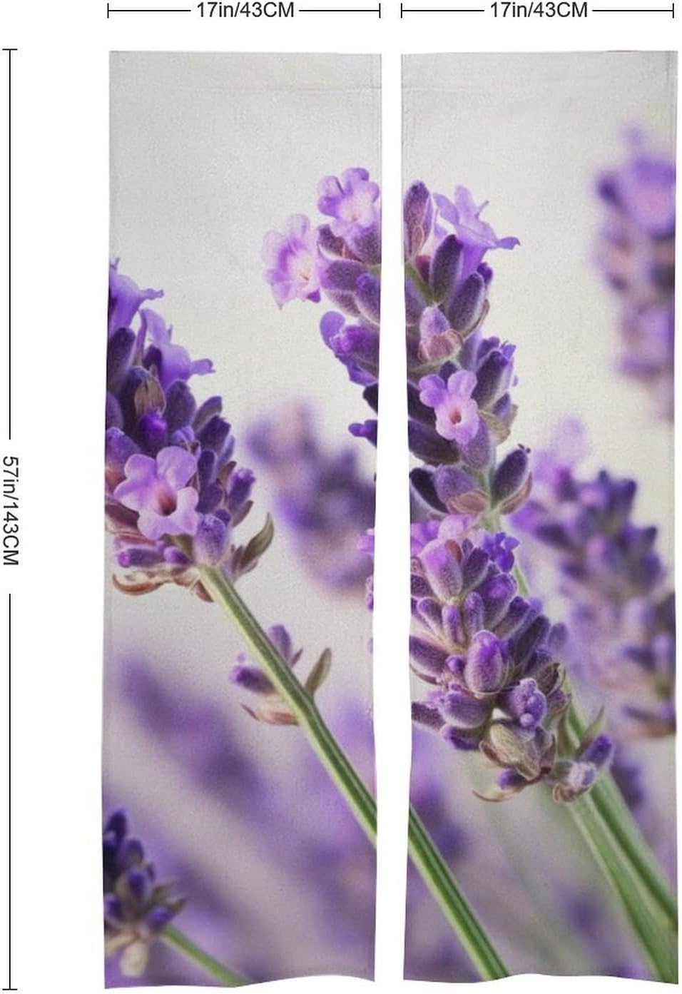 Lavender Flower Door Curtain Panel 17x57 Inch