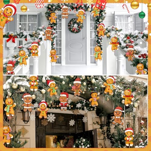 Soaoo 36 Pcs 79 Inch Gingerbread Man Christmas Decorations