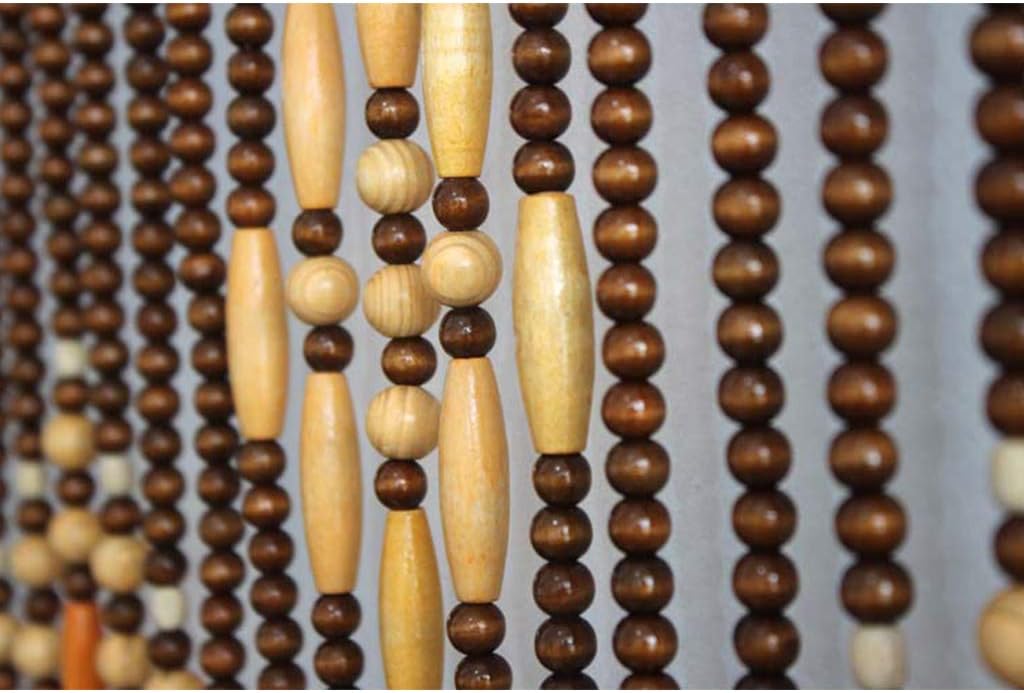 Wood Beaded Curtain for Doorways 80x190cm 31Strands