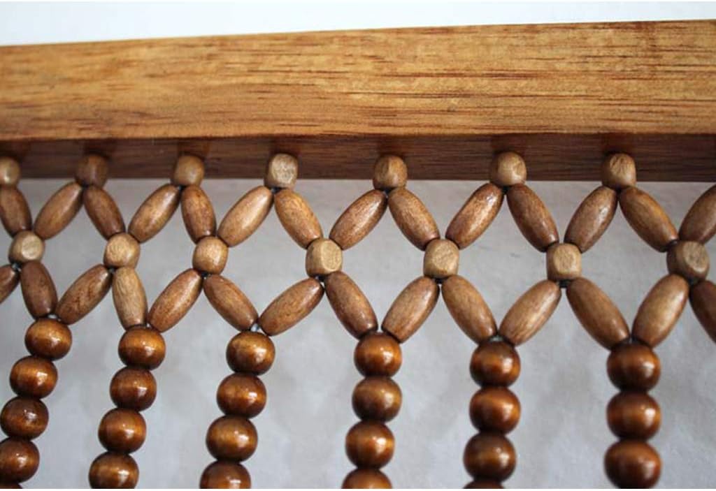 Wood Beaded Curtain for Doorways 80x190cm 31Strands