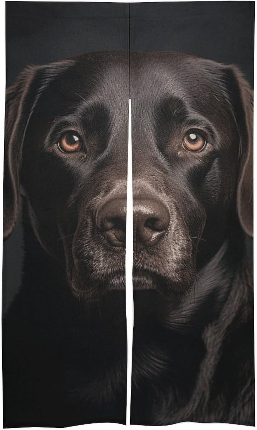 Black Lab Door Curtain Panel 17x57 Inch Split Door Privacy Divider