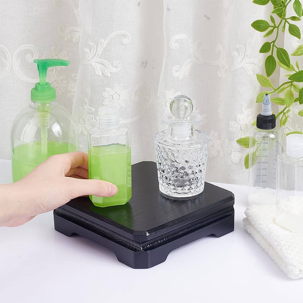 AHANDMAKER Square Wood Display Base Black Pedestal
