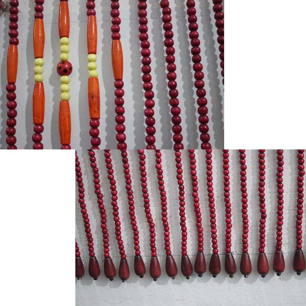 Wood Beaded Curtain Door Divider for Entryways