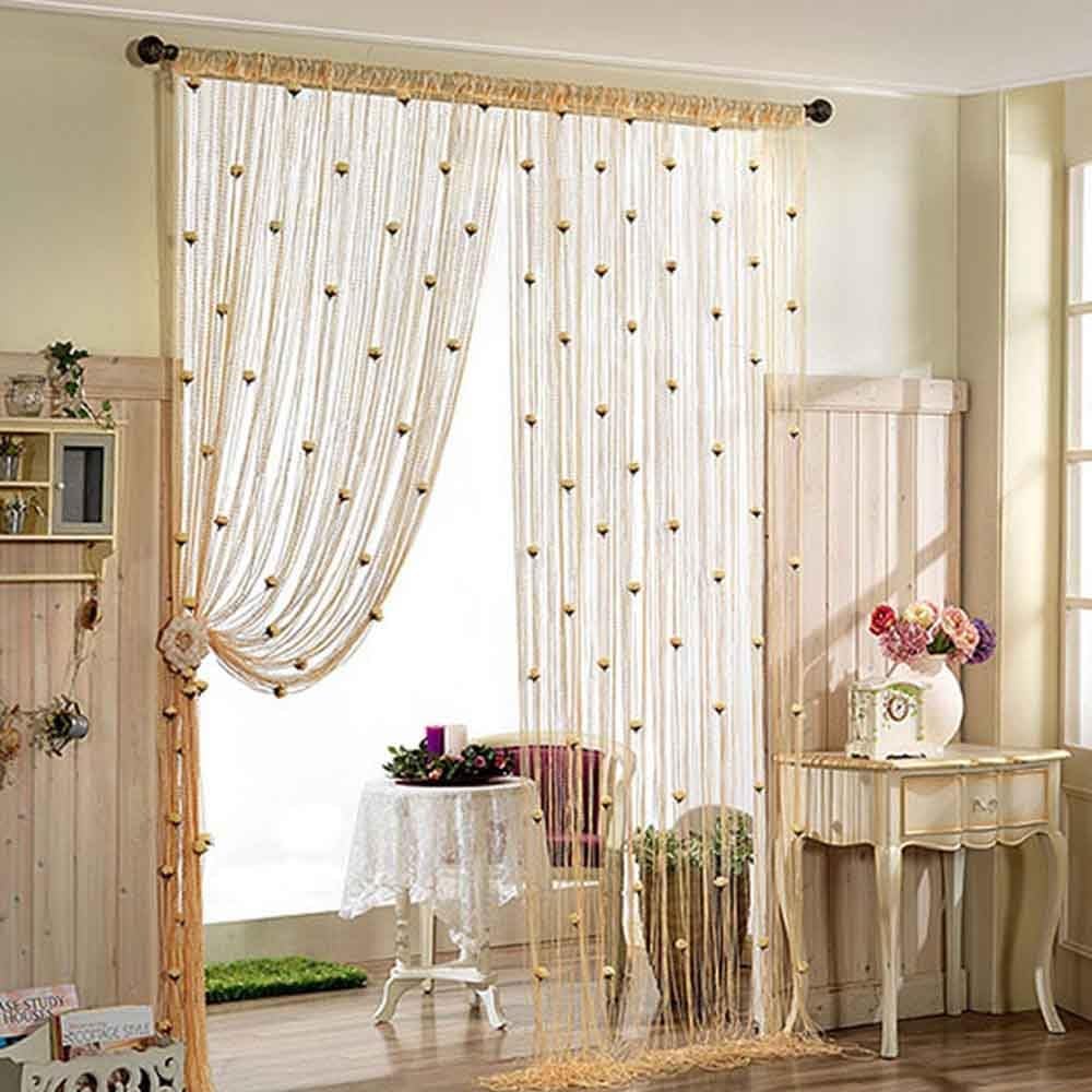 Decorative Door Curtain with Fringe and Beads