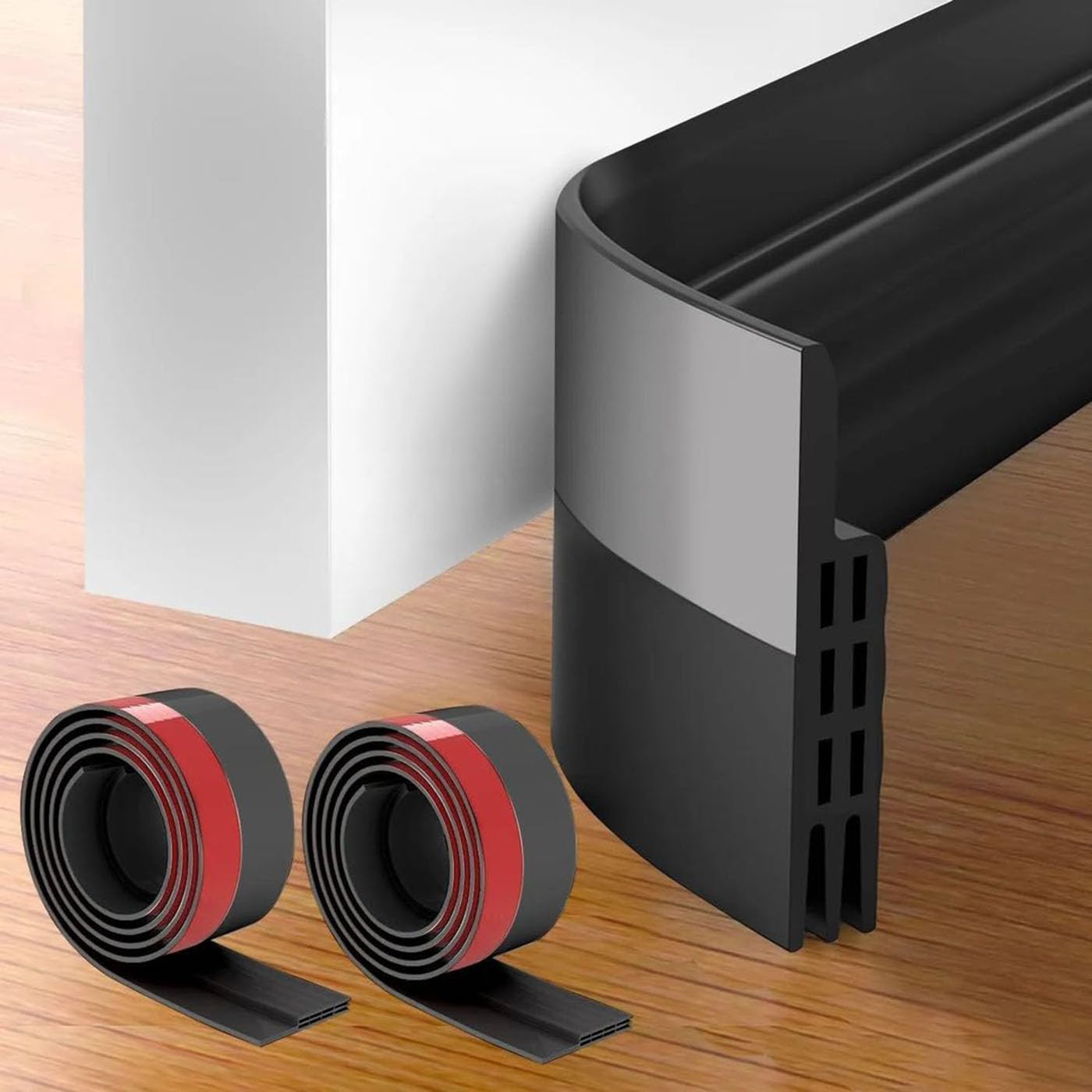 Samtrade Door Draft Stopper 1m Black Weather Stripping Seal
