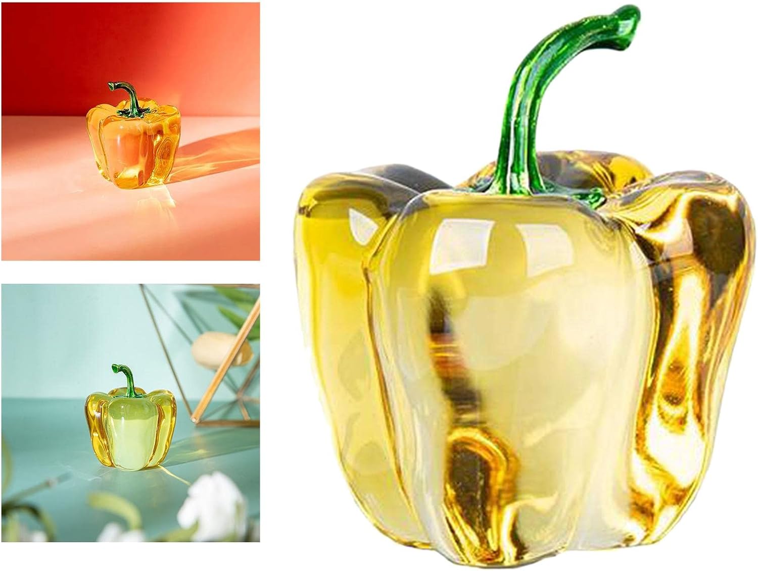 Yellow Chili Cherry Crystal Sculpture Home Decoration