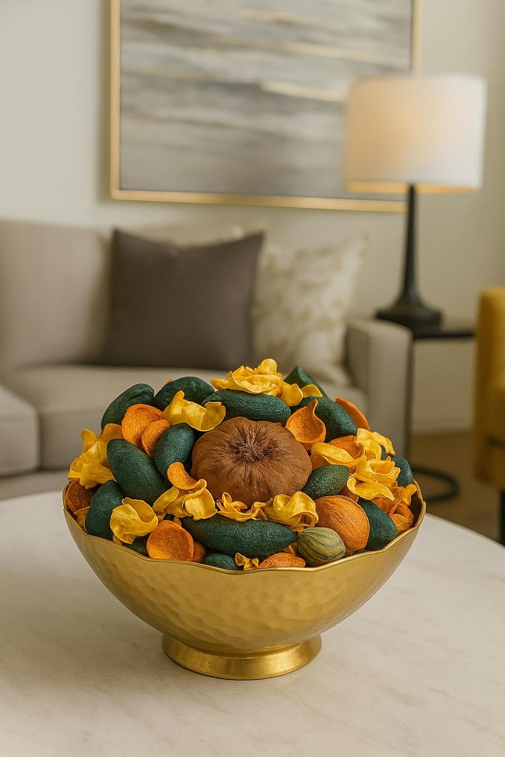 Autumn Potpourri Set with Pumpkin and Dried Flowers