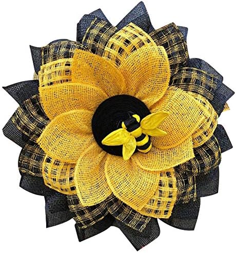 Yellow Sunflower Wreath for Front Door Decor