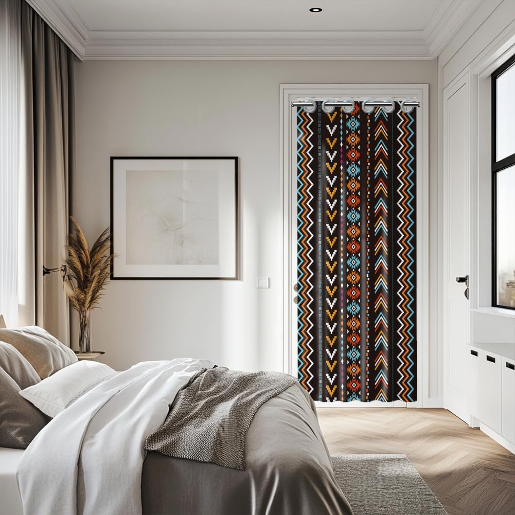 CHGCRAFT Bohemian Geometric Door Curtain 39x79inch