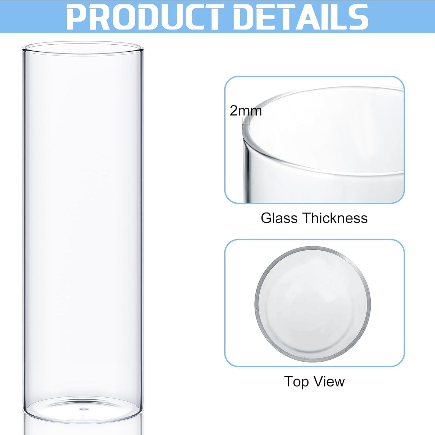 36 Pcs Clear Glass Cylinder Vases for Centerpieces