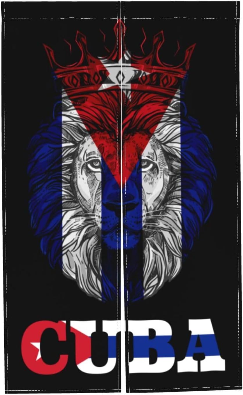 Cuban Flags Door Curtain 34x56 Inches Privacy Panel