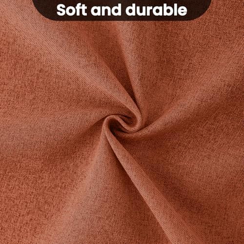 COSVIYA Blackout Burnt Orange Linen Curtains 2 Panels Set 72 Inch