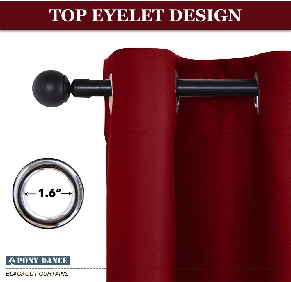 Pony Dance Red Thermal Kitchen Curtains