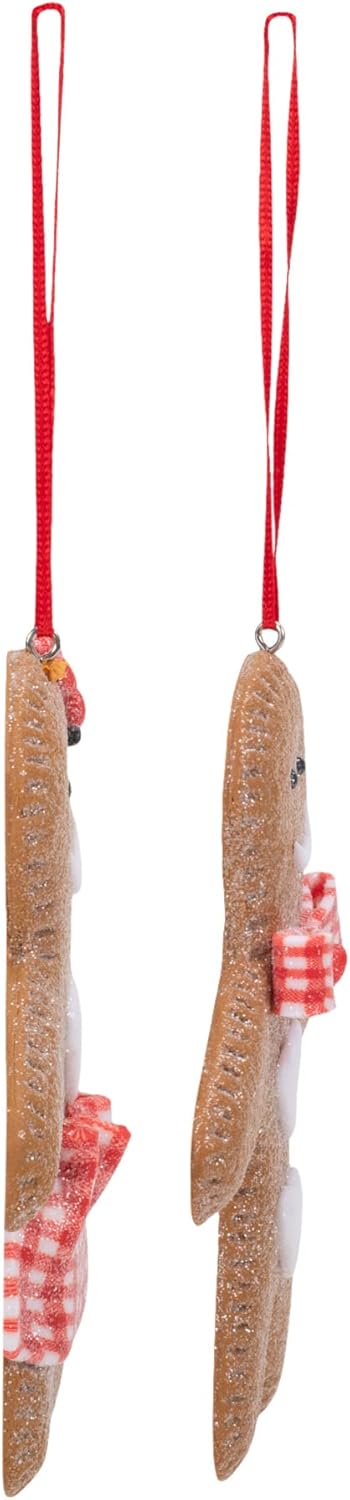 Gingerbread Man and Woman Ornaments Set of 2