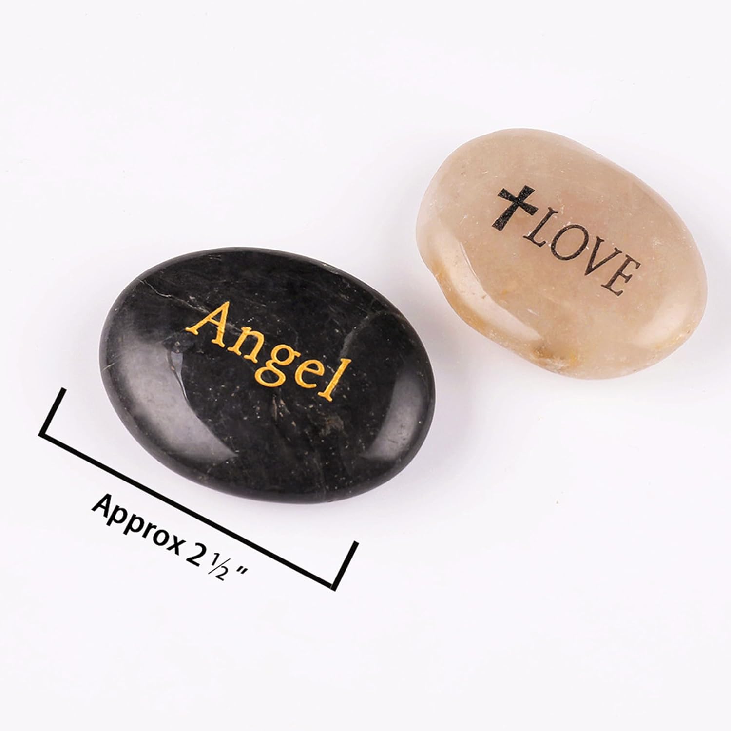 50PCS Engraved Guardian Angel Stones for Hope and Serenity
