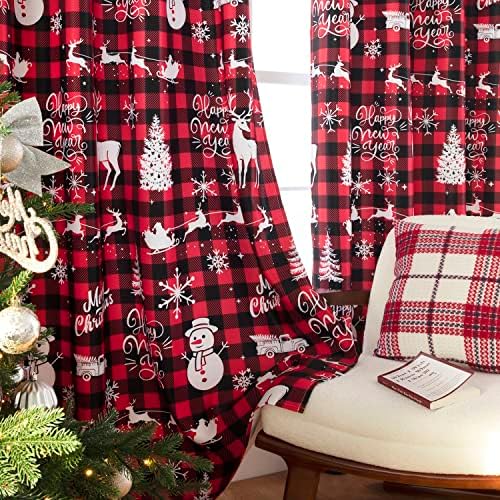PANELSBURG Red Buffalo Plaid Curtains Set of 2