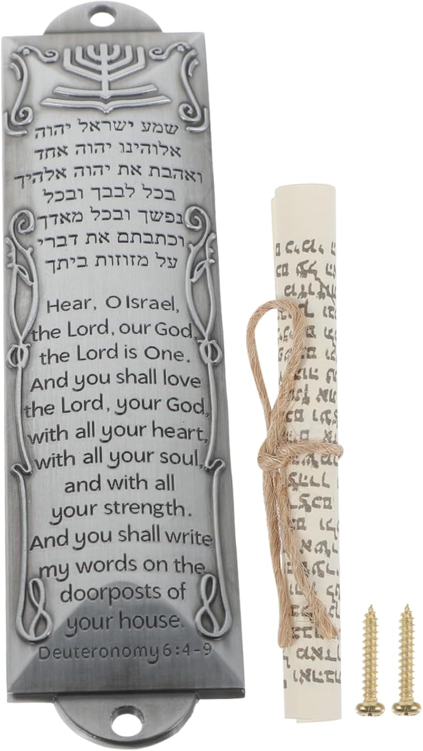 Retro Metal Mezuzah Plaque Door Decor