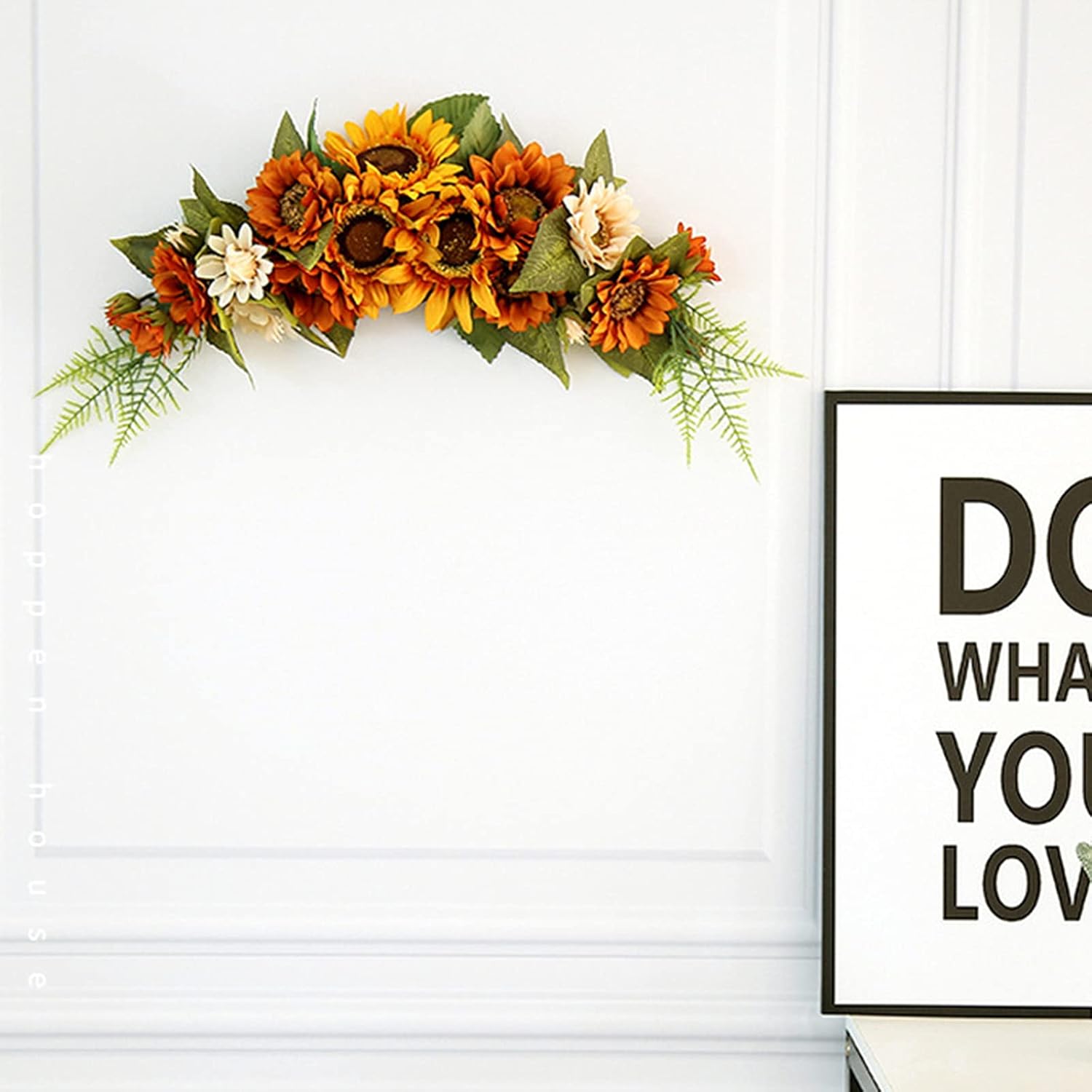 Fall Swag with Sunflower Garland 236 Inch Hanging Floral Wreath